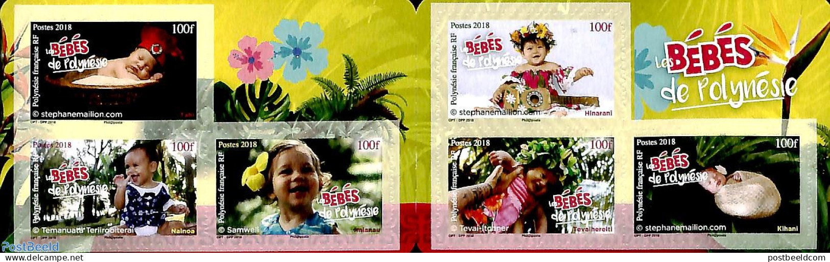 French Polynesia 2018 Babies 6v S-a In Booklet, Mint NH, Stamp Booklets - Nuevos