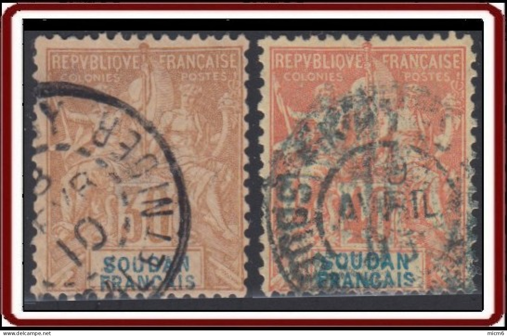 Soudan Français 1894-1900 - N° 11 & 12 (YT) N° 11 & 12 (AM) Oblitérés. - Gebraucht