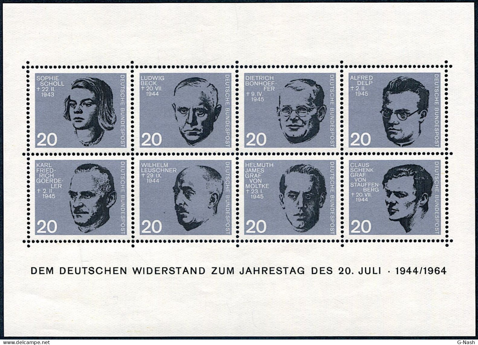 Allemagne - Bloc-Feuillet N° 2** (Allemagne Fédérale) - Attentat Du 20/7/1944 - Unused Stamps