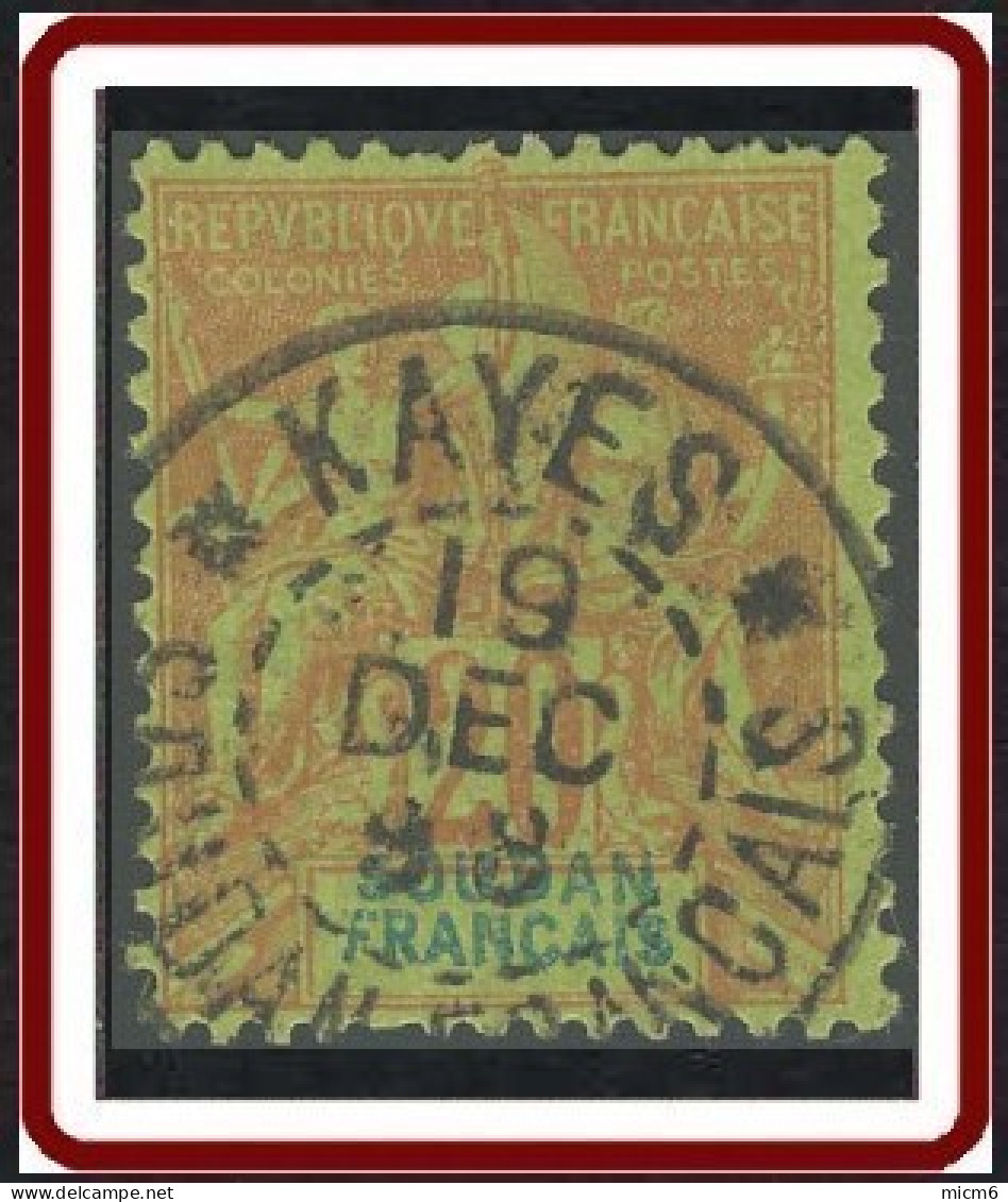 Soudan Français 1894-1900 - Kayes / Soudan Français Sur N° 9 (YT) N° 9 (AM). Oblitération De 1898. - Gebraucht