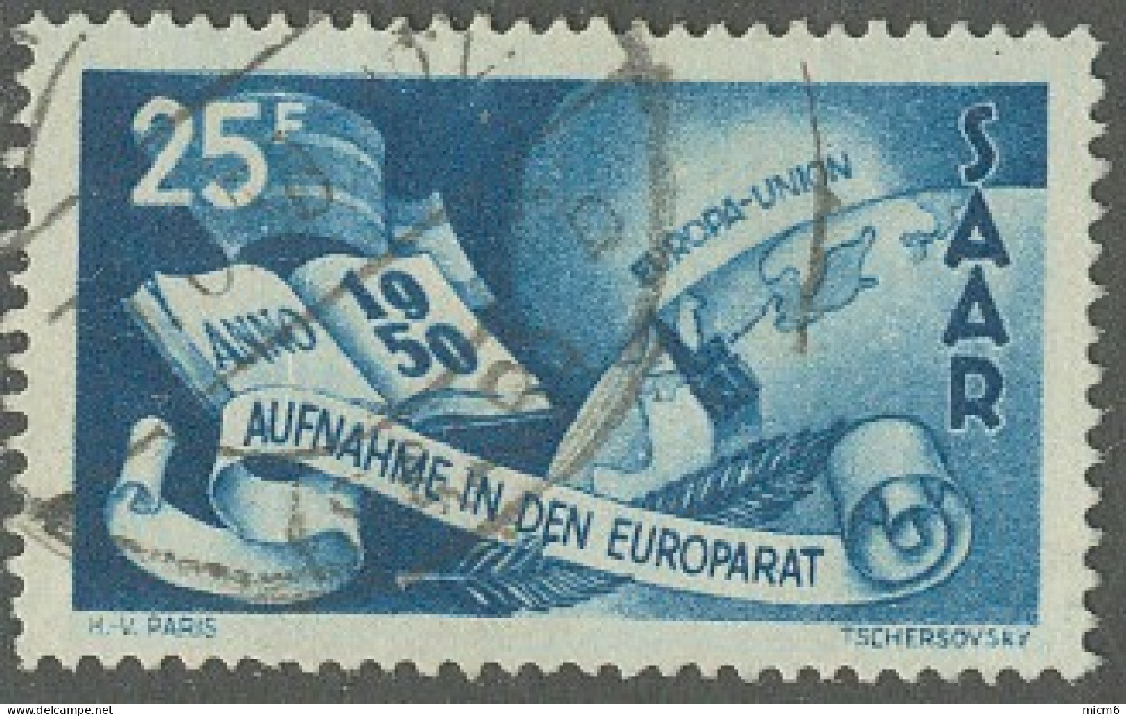 Sarre 1947-1956 - N° 277 (YT) N° 276 (AM) Oblitéré. - Used Stamps