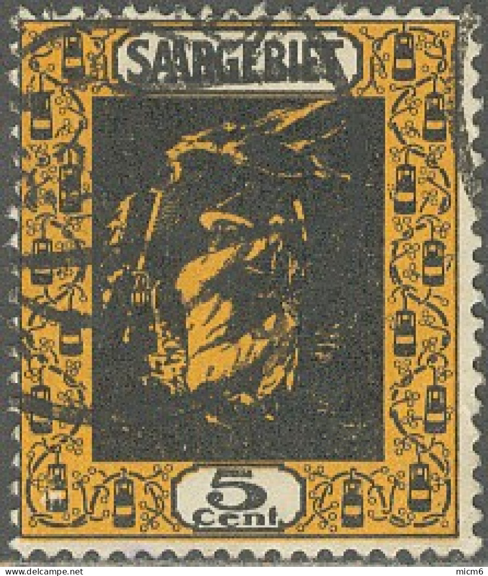 Sarre 1920-1935 - N° 84 (YT) N° 84a (AM) Oblitéré. Jaune Et Noir. - Used Stamps