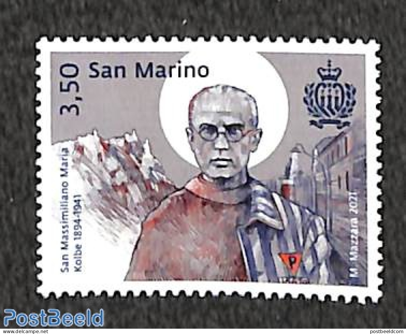 San Marino 2021 St. Maximillian Maria Kolbe 1v, Mint NH, Religion - Religion - Neufs