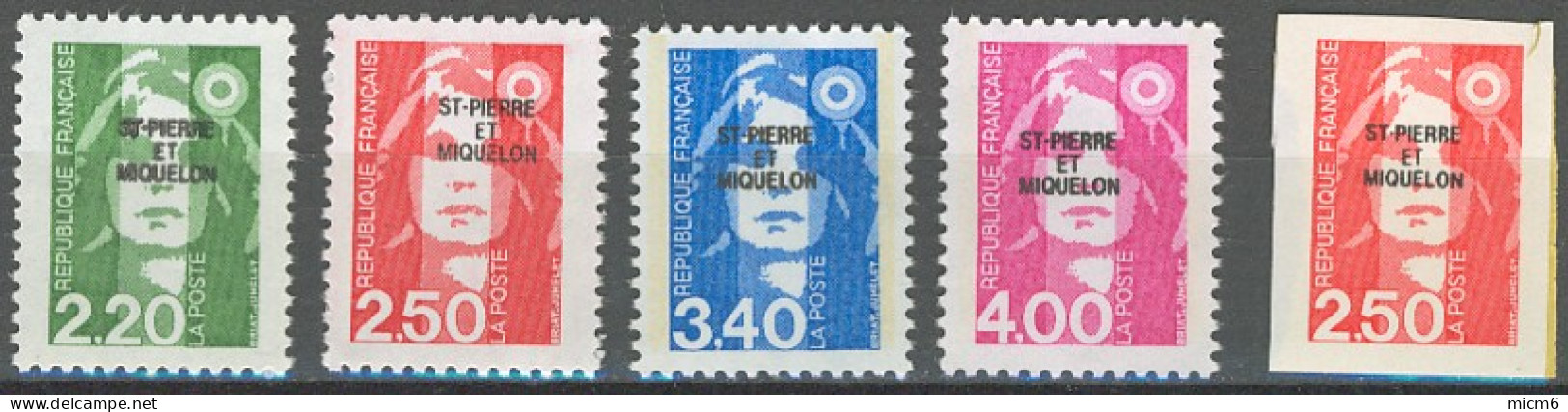 Saint-Pierre Et Miquelon 1986-1999 - N° 552, 553, 555 à 557 (YT) N° 562 à 566 (AM) Neufs **. - Unused Stamps