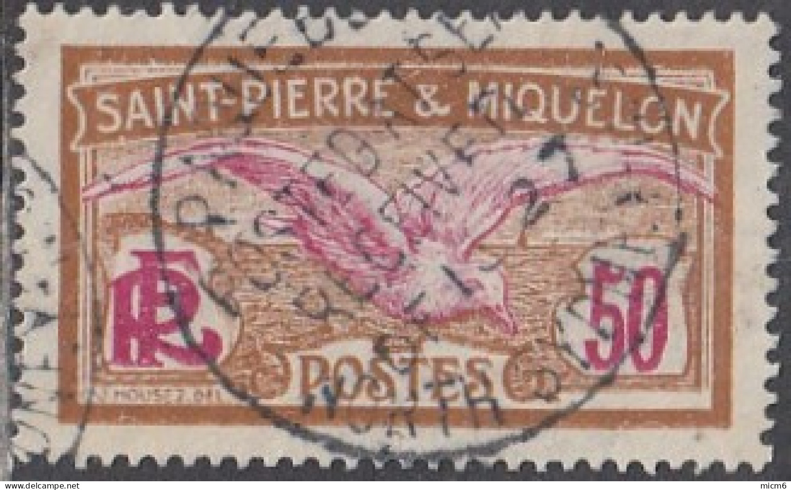 Saint-Pierre Et Miquelon 1910-1939 - N° 115 (YT) N° 127 (AM) Oblitéré Paquebot North-Sydney. - Used Stamps