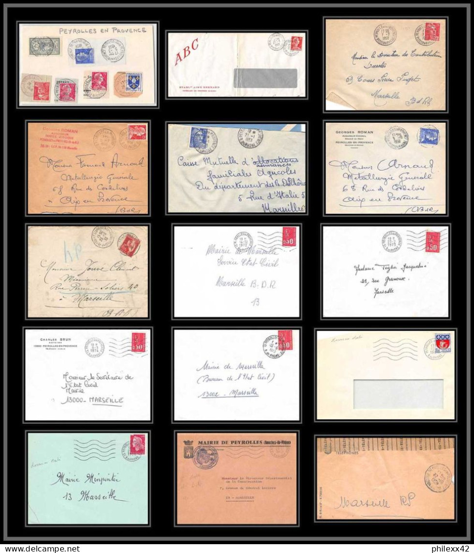 114369 Lot De 12 Lettres +divers Cover Bouches Du Rhone Peyrolles - Collections