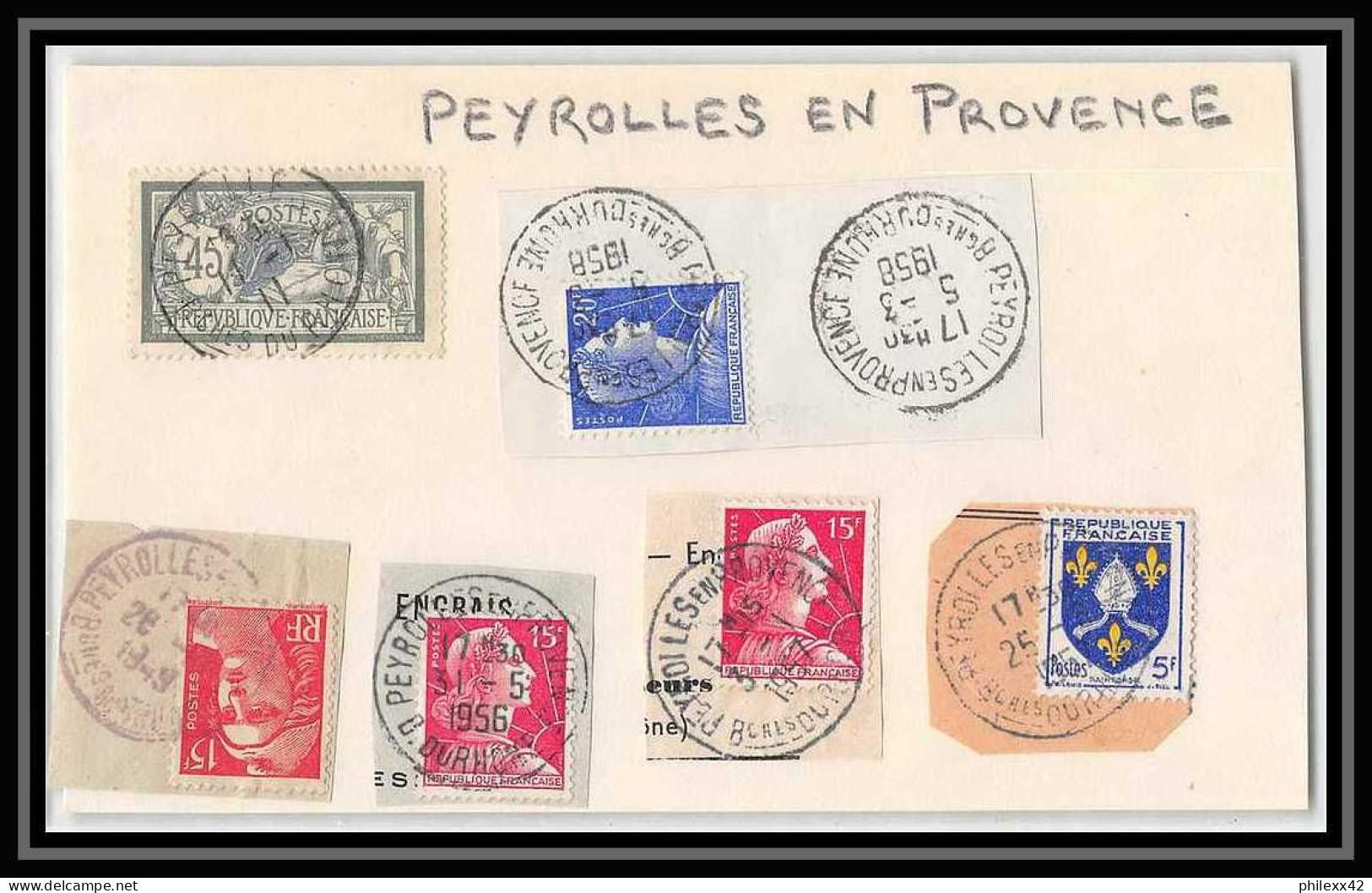 114369 Lot De 12 Lettres +divers Cover Bouches Du Rhone Peyrolles - Collections