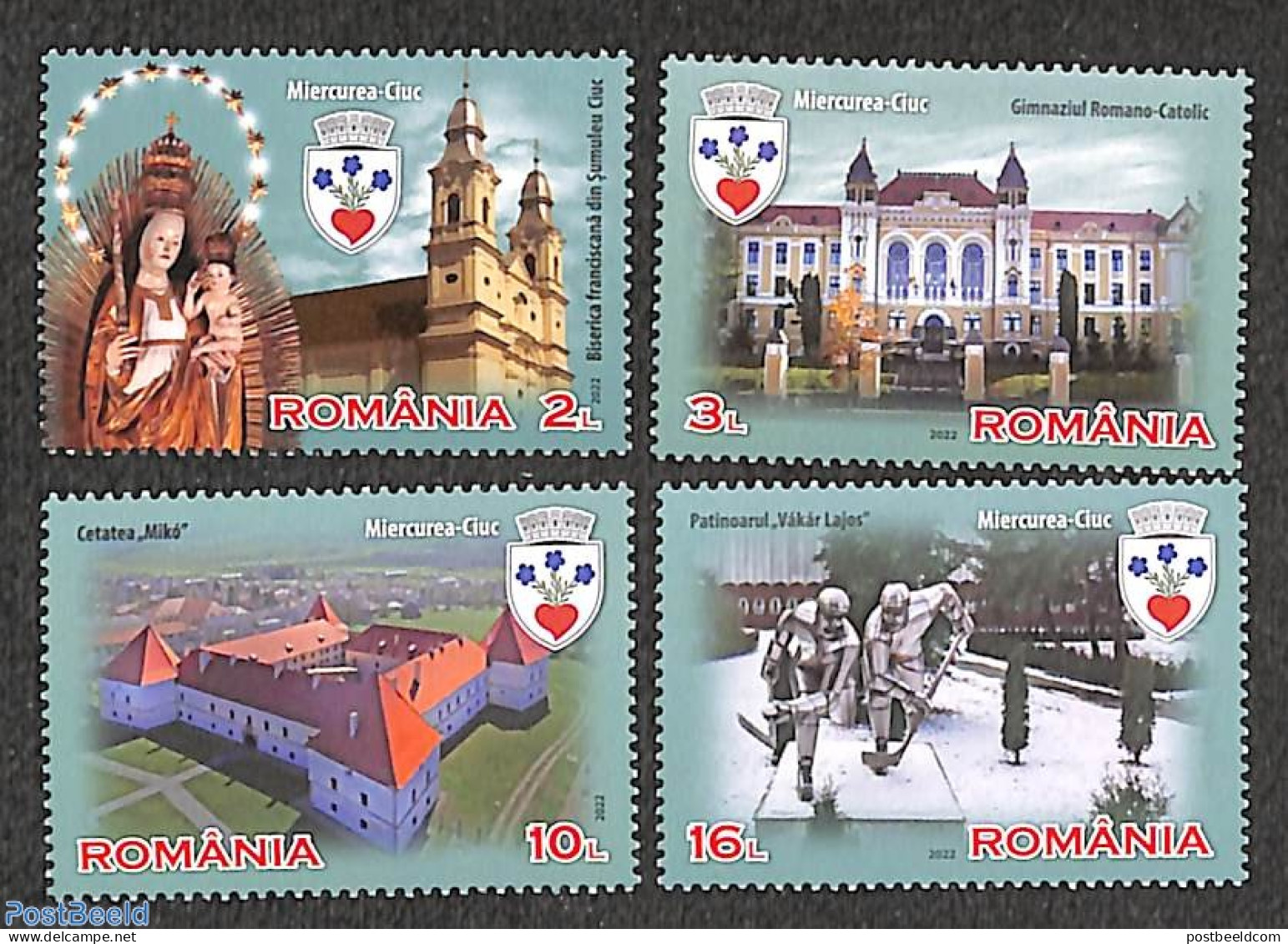 Romania 2022 Miercurea-Ciuc 4v, Mint NH, Religion - Sport - Churches, Temples, Mosques, Synagogues - Ice Hockey - Art .. - Unused Stamps