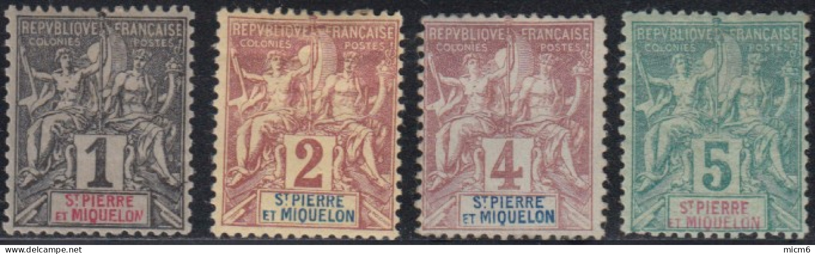 Saint-Pierre Et Miquelon 1859-1909 - N° 59 à 62 (YT) N° 60 à 63 (AM) Neufs *. - Unused Stamps