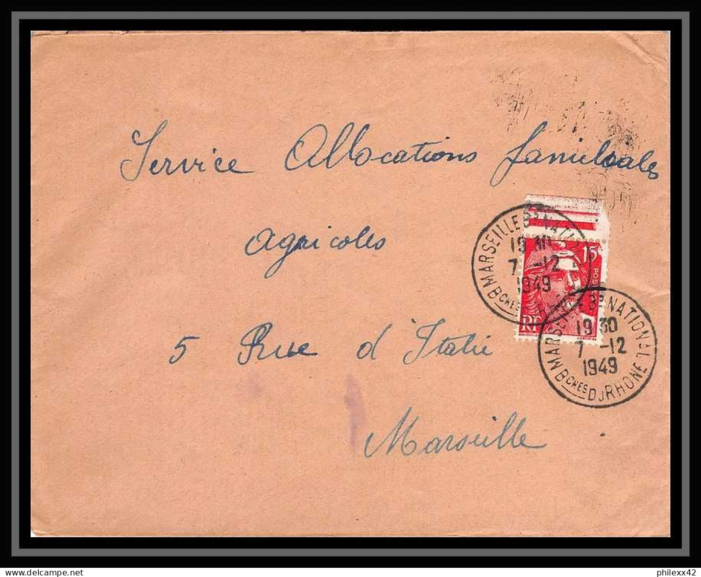116050 Lot De 13 Lettres Cover Bouches Du Rhone Marseille National Dont Recommandé Carte Postale (postcard) - Collections