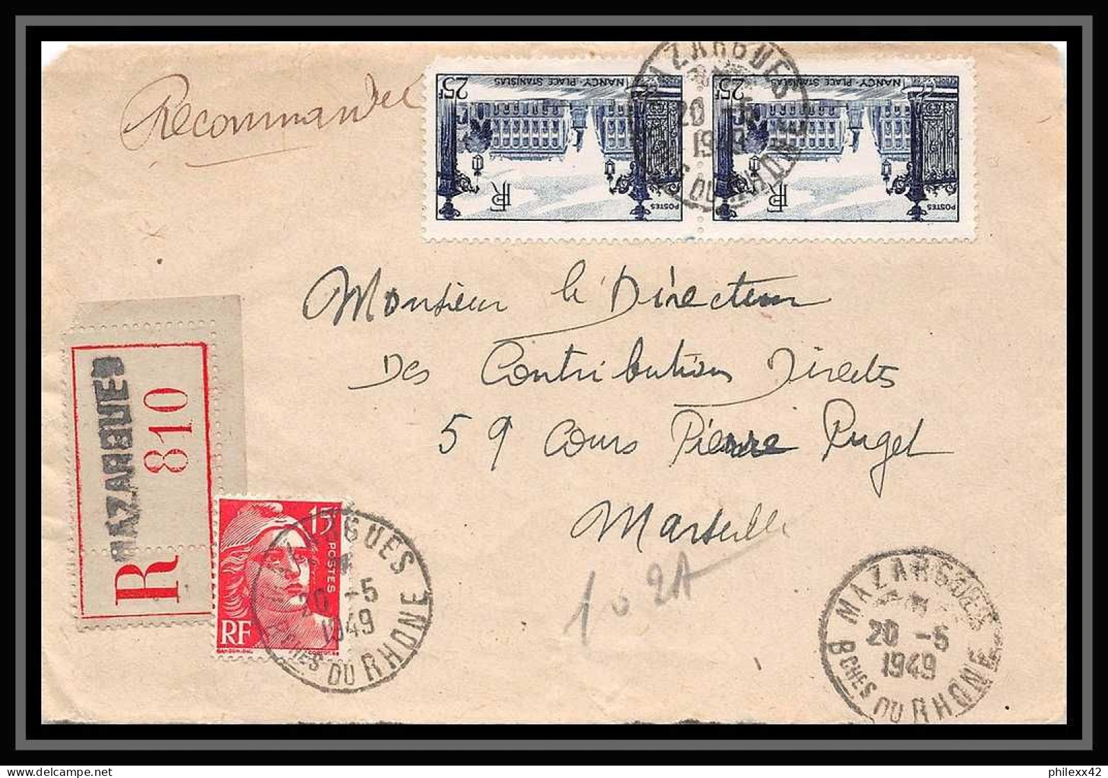 115974 lot de 13 Lettres cover Bouches du rhone Marseille Mazargues 9ème arr recommandé avis de réception...