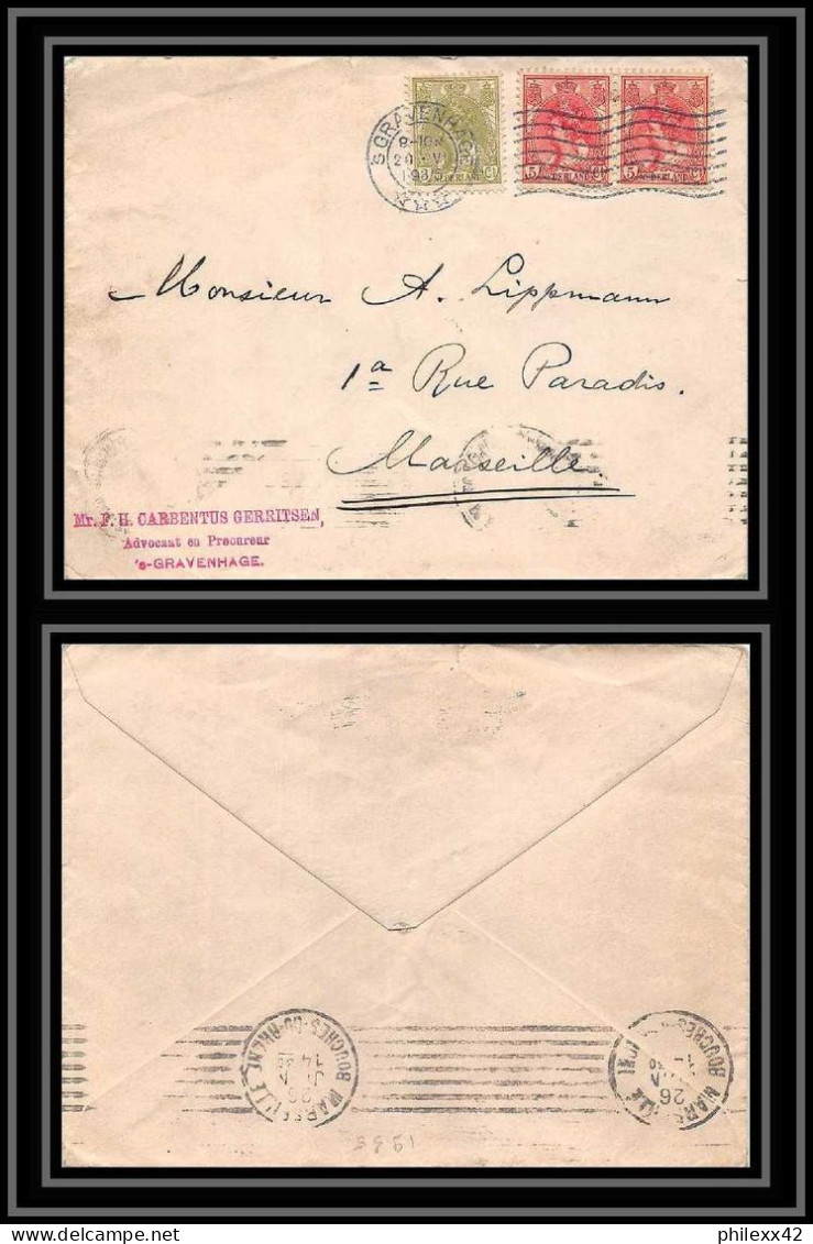 115580 Lettre Cover Bouches Du Rhone Pays-Bas (Netherlands) Pour Marseille Krag 1915 - Cartas & Documentos