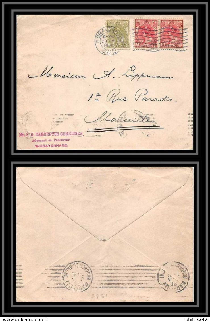 115580 Lettre Cover Bouches Du Rhone Pays-Bas (Netherlands) Pour Marseille Krag 1915 - Covers & Documents