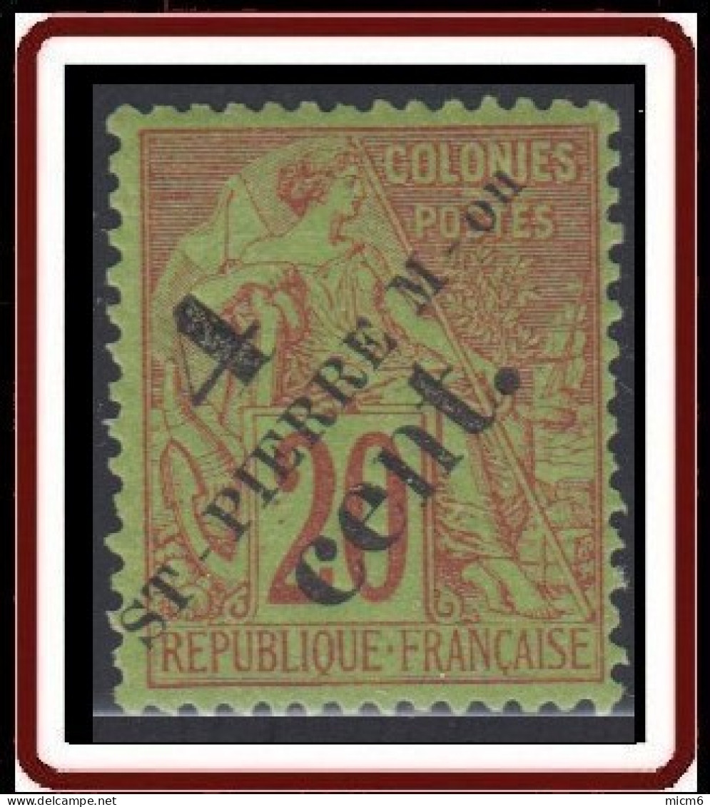 Saint-Pierre Et Miquelon 1859-1909 - N° 41 (YT) N° 38 (AM) Neuf *. - Unused Stamps