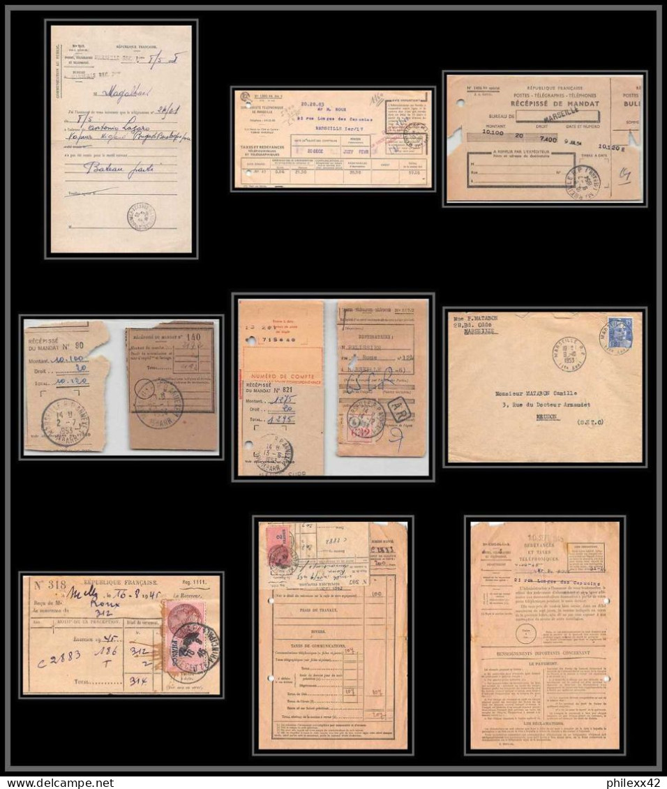 115517 Lot De 10 Lettres Et Documents Cover Bouches Du Rhone Marseille RP 1er Arrondissement - Collections
