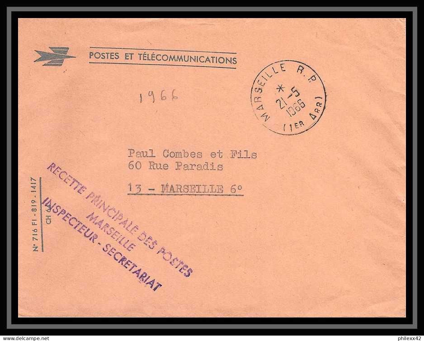 115488 lot de 11 Lettres cover Carte postale (postcard) avis de reception Bouches du rhone Marseille RP 16