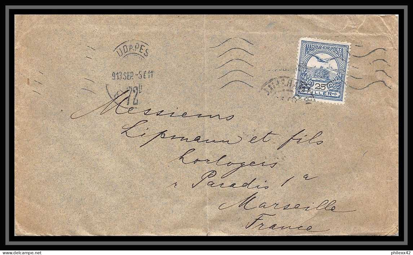 115356 Lettre Cover Bouches Du Rhone Hongrie (Hungary) Pour Marseille 1913 - Lettres & Documents