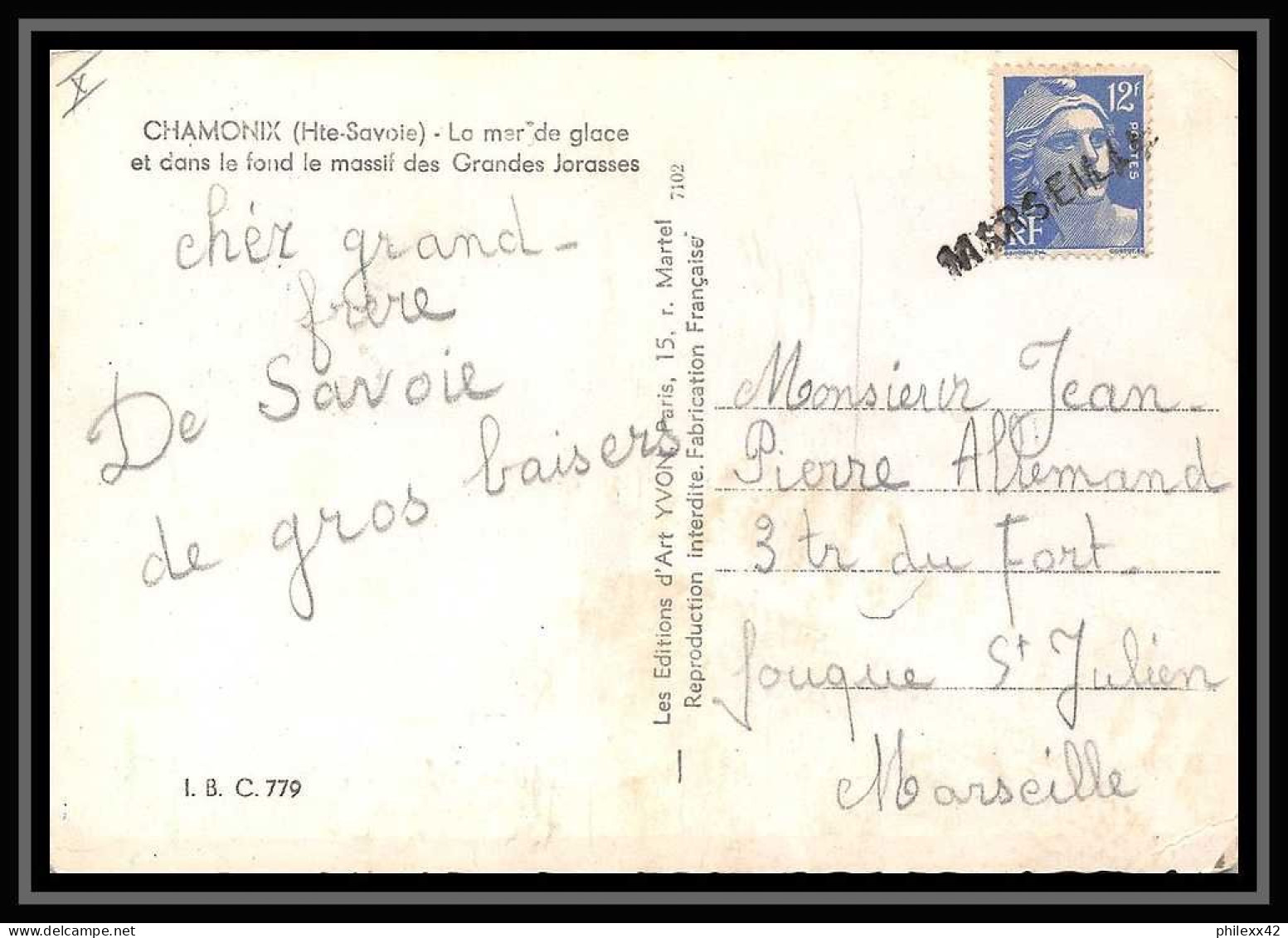 115419 Lot De 13 Lettres Cover Marseille Oblitération Griffe Lineaire - Collections