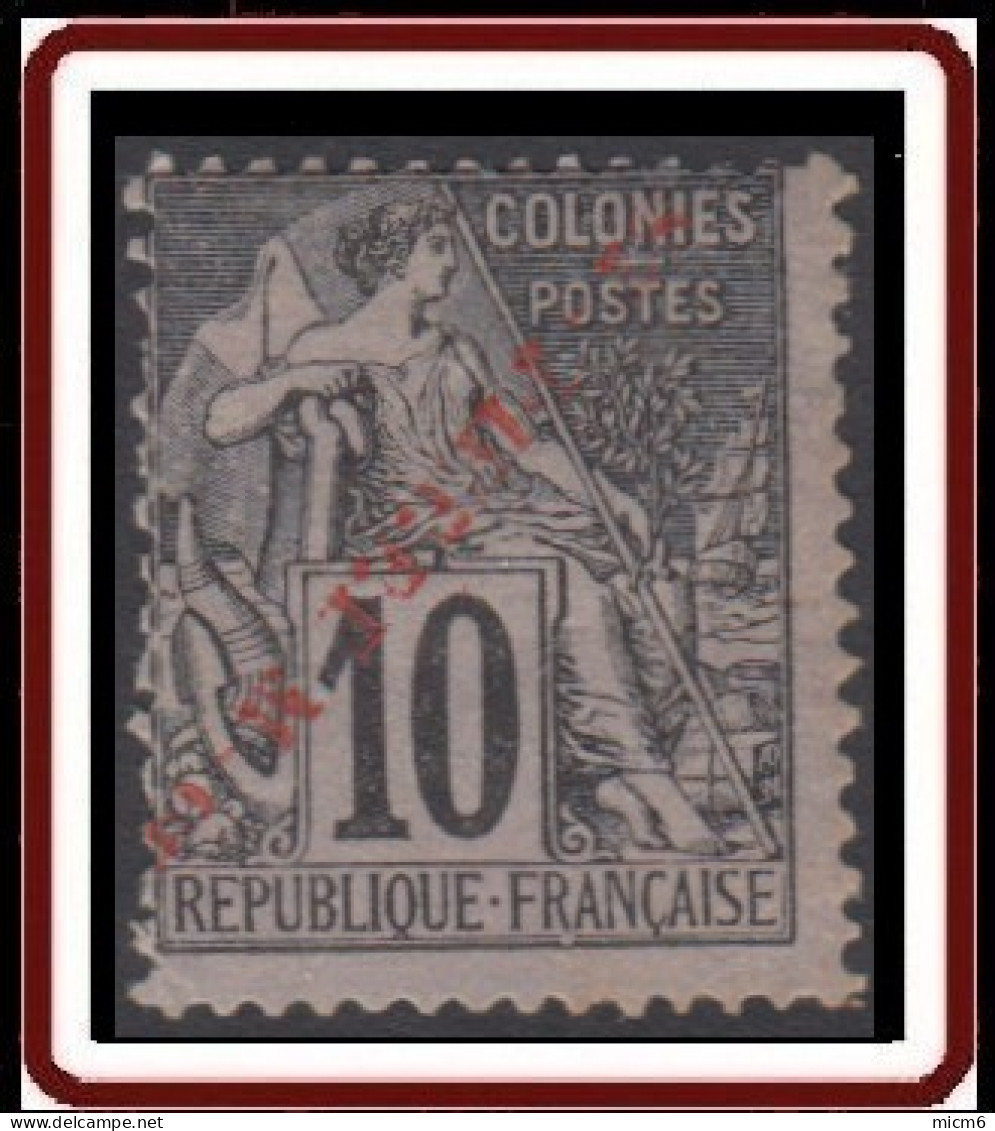 Saint-Pierre Et Miquelon 1859-1909 - N° 34A (YT) N° 35a (AM) Neuf *. Surcharge Renversée. - Unused Stamps