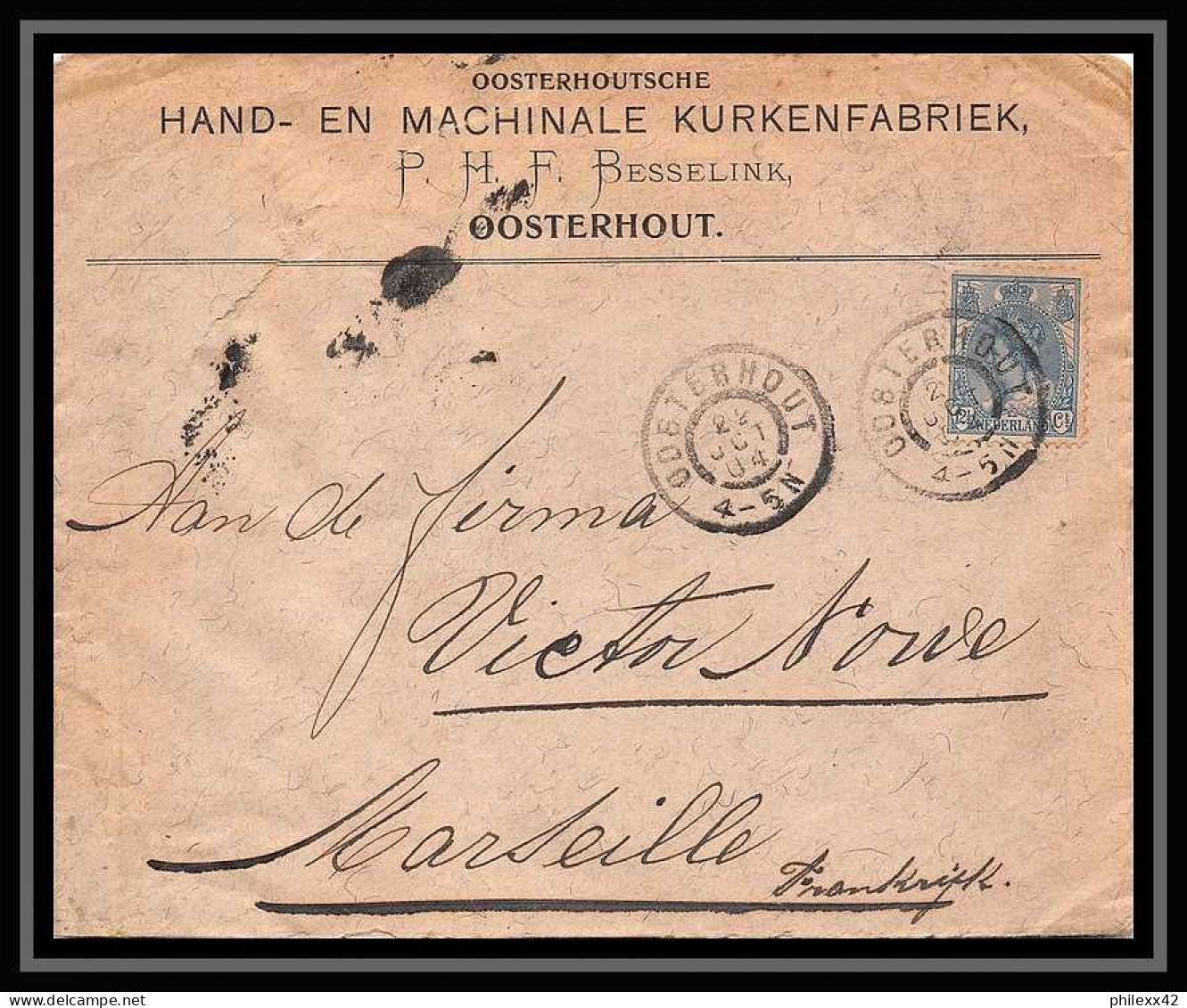 115227 Lettre Cover Bouches Du Rhone Pays-Bas (Netherlands) Pour Marseille A3 1904 Daguin " - Covers & Documents