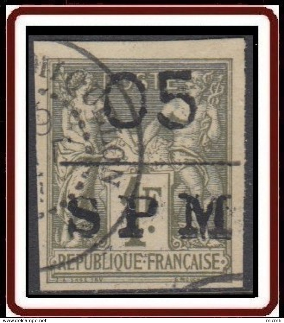 Saint-Pierre Et Miquelon 1859-1909 - N° 11 (YT) N° 10 (AM) Oblitéré. Début De Double Frappe. - Used Stamps