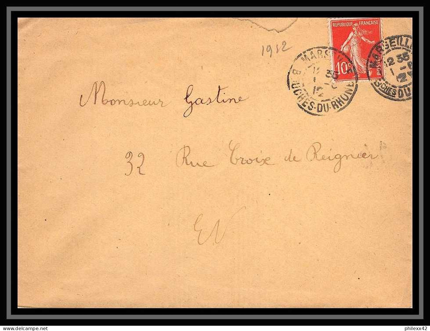 115306 lot de 13 Lettres cover Carte postale (postcard) avis de reception Bouches du rhone Marseille A4