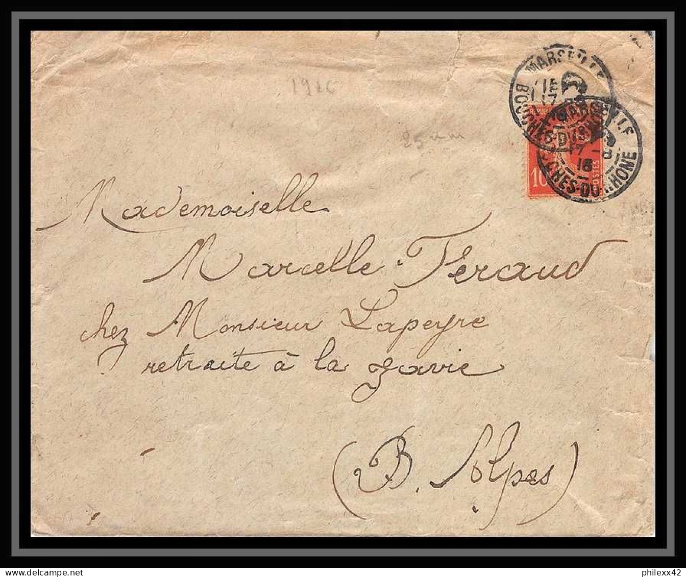 115306 lot de 13 Lettres cover Carte postale (postcard) avis de reception Bouches du rhone Marseille A4