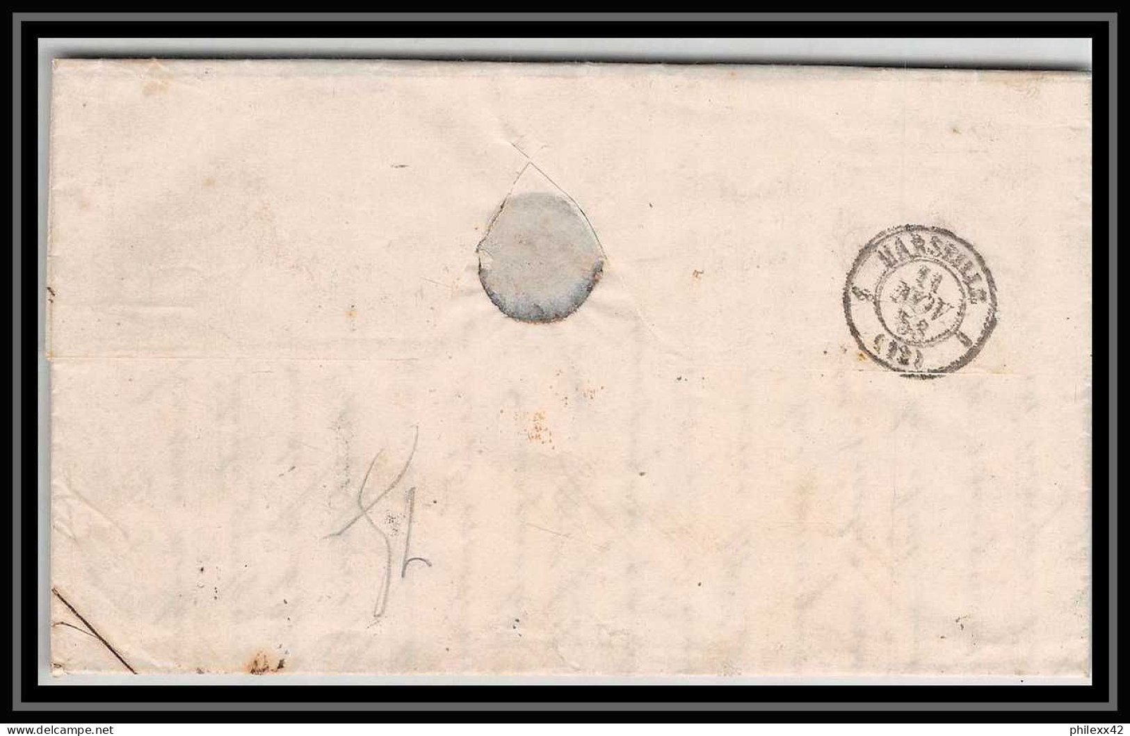 Lettre-110359 LAC Bouches Du Rhone Marque Postale Marque D'entrée Madrid Espagne Pour Marseille 6/11/1853 - Marques D'entrées