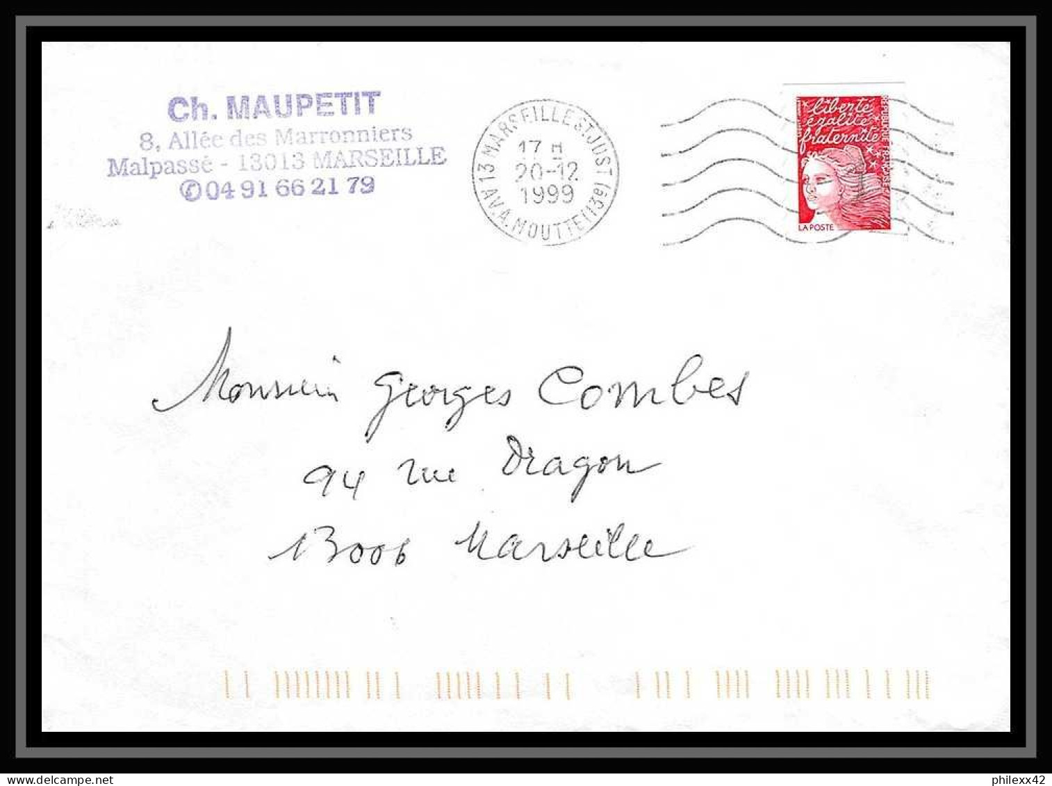 116985 lot de 8 Lettres Bouches du rhone Marseille saint Just