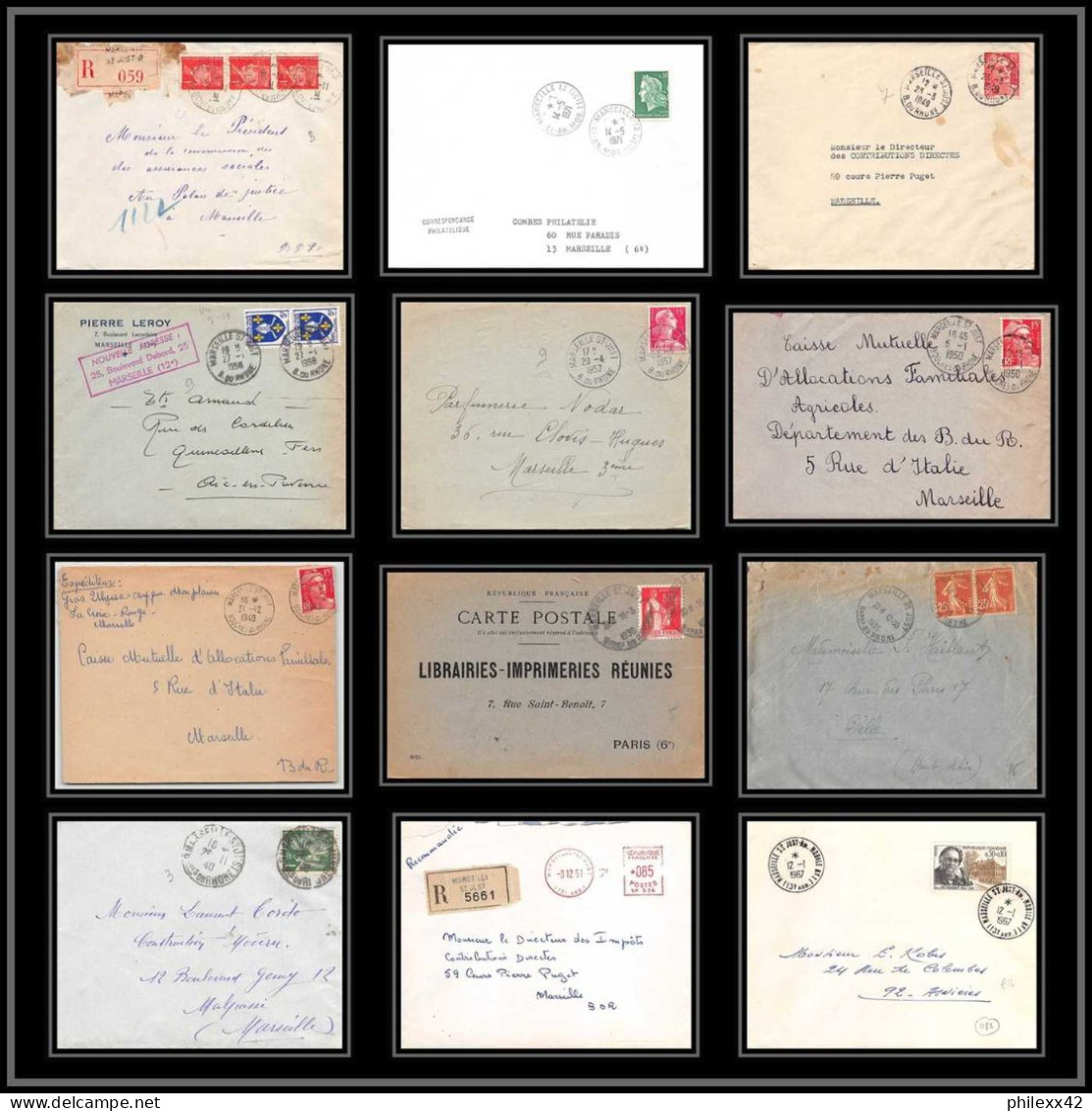 116994 Lot De 13 Lettres Dont Recommandé Bouches Du Rhone Marseille Saint Just - Collections