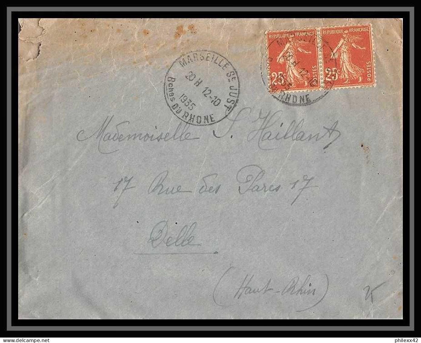 116994 lot de 13 Lettres dont recommandé Bouches du rhone Marseille saint Just