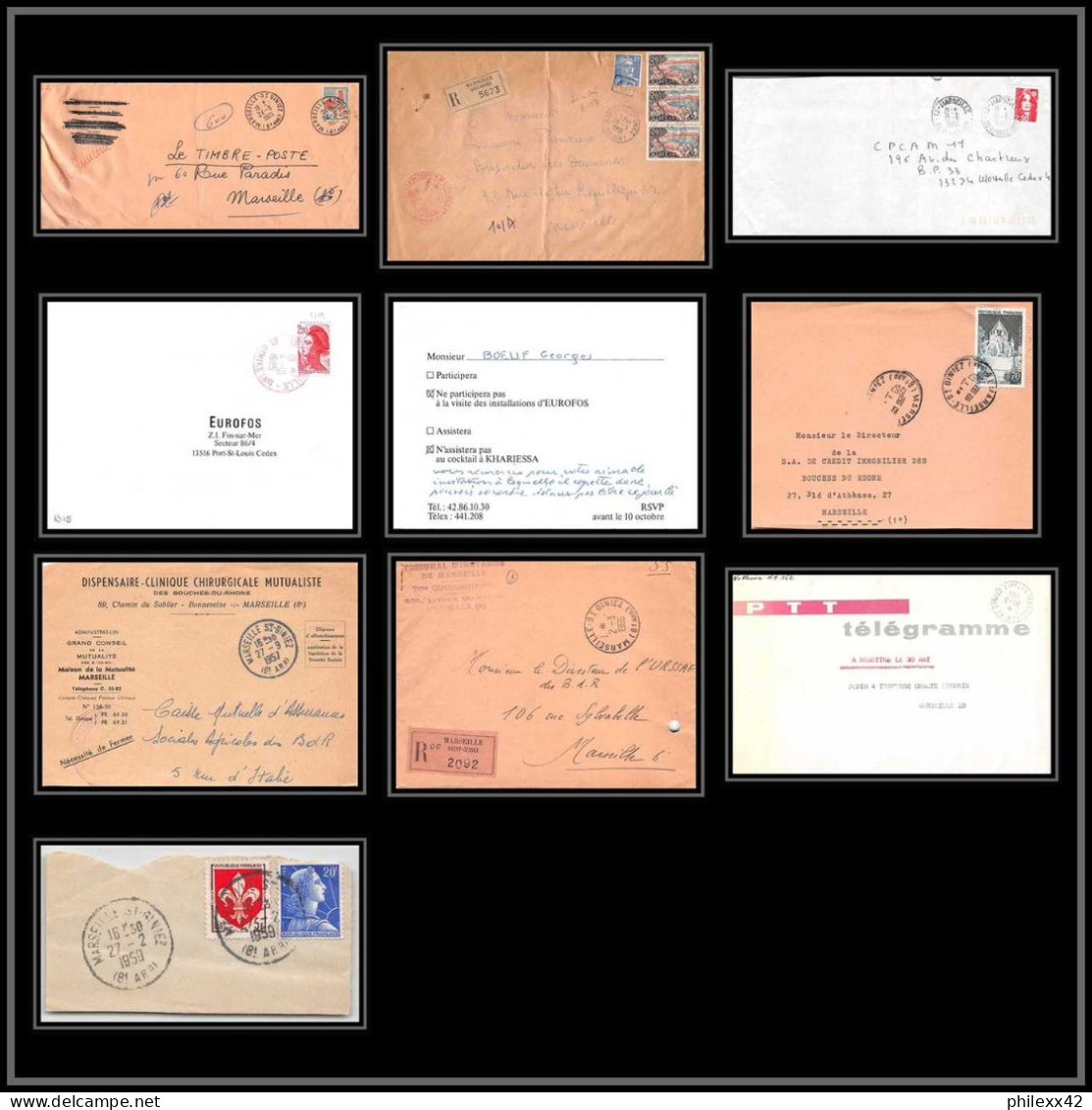 116878 Lot De 7 Lettres Dont Recommandé Bouches Du Rhone Marseille Saint Giniez - Collections