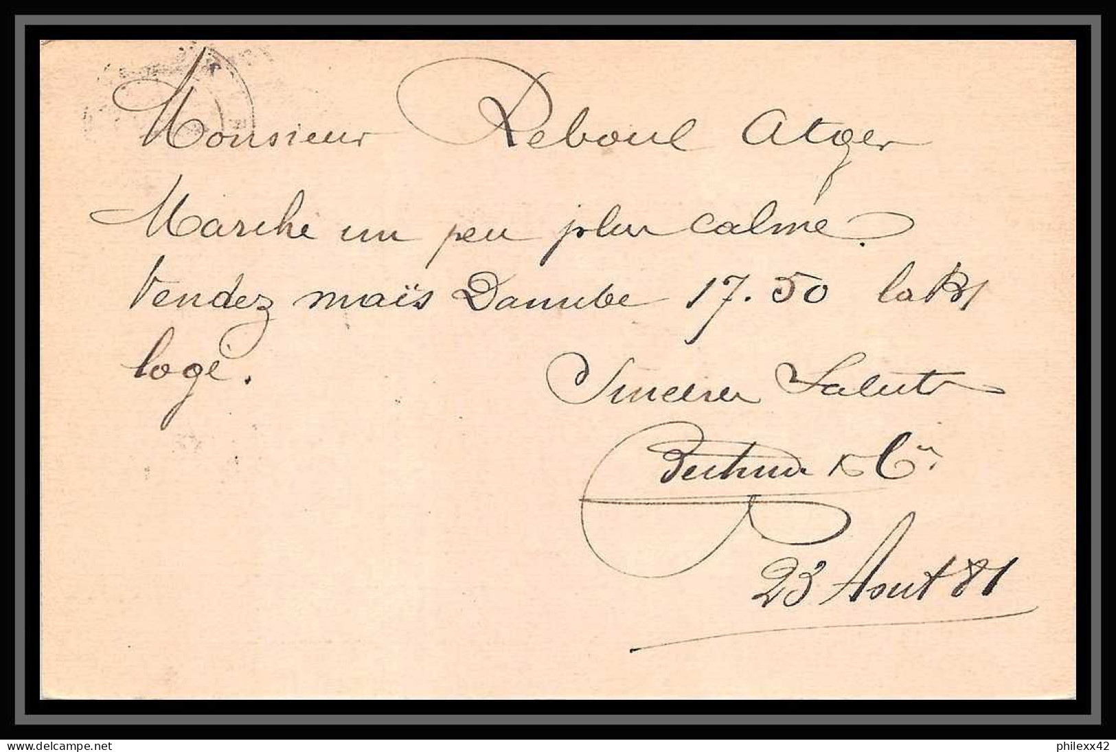 116673 Carte Postale Entier Postal Stationery Bouches Du Rhone (cachet Bes) 10c Sage Marseille Pour Nimes 1881 - Cartes Postales Types Et TSC (avant 1995)