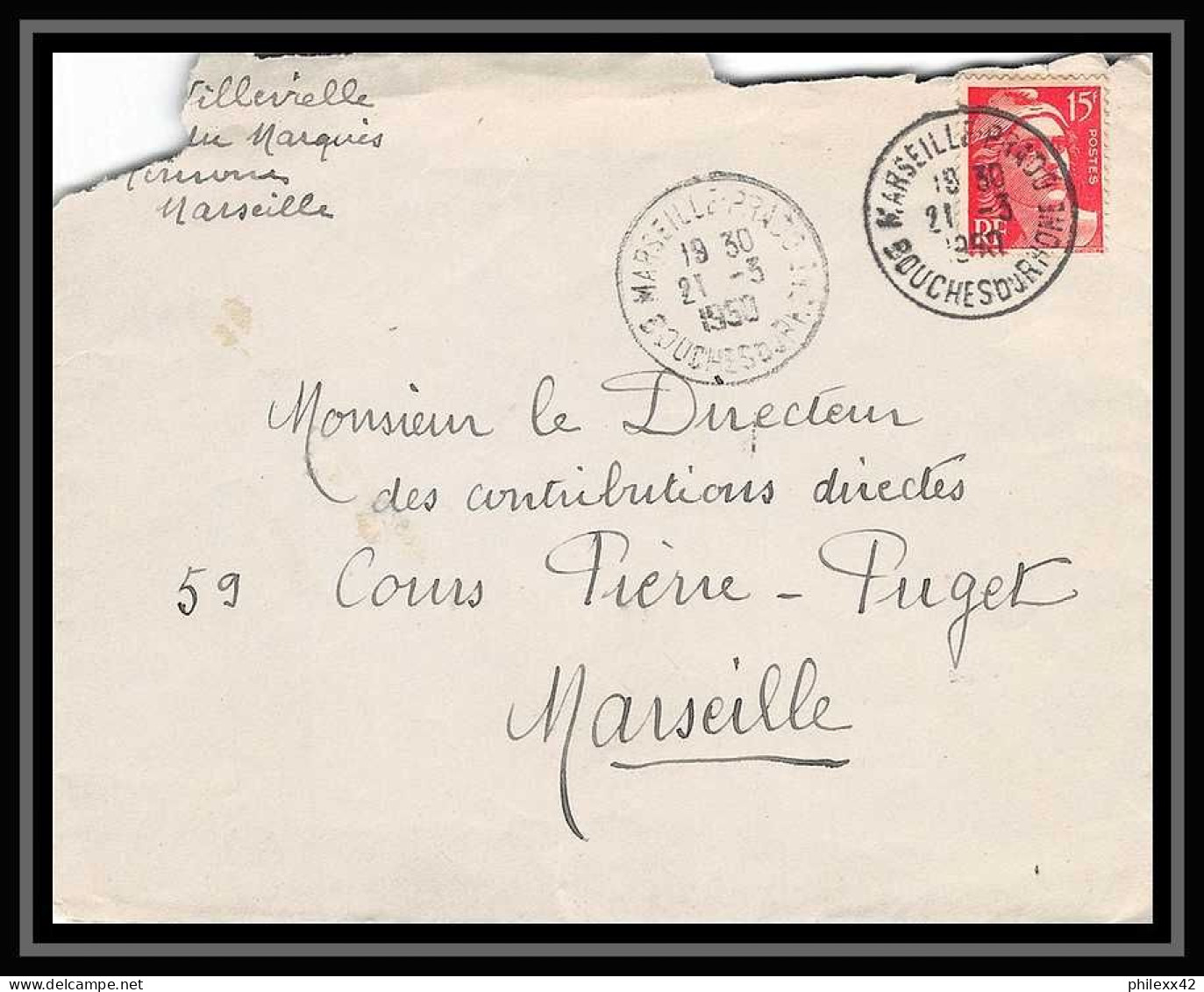 116569 lot de 15 Lettres Bouches du rhone Marseille Prado