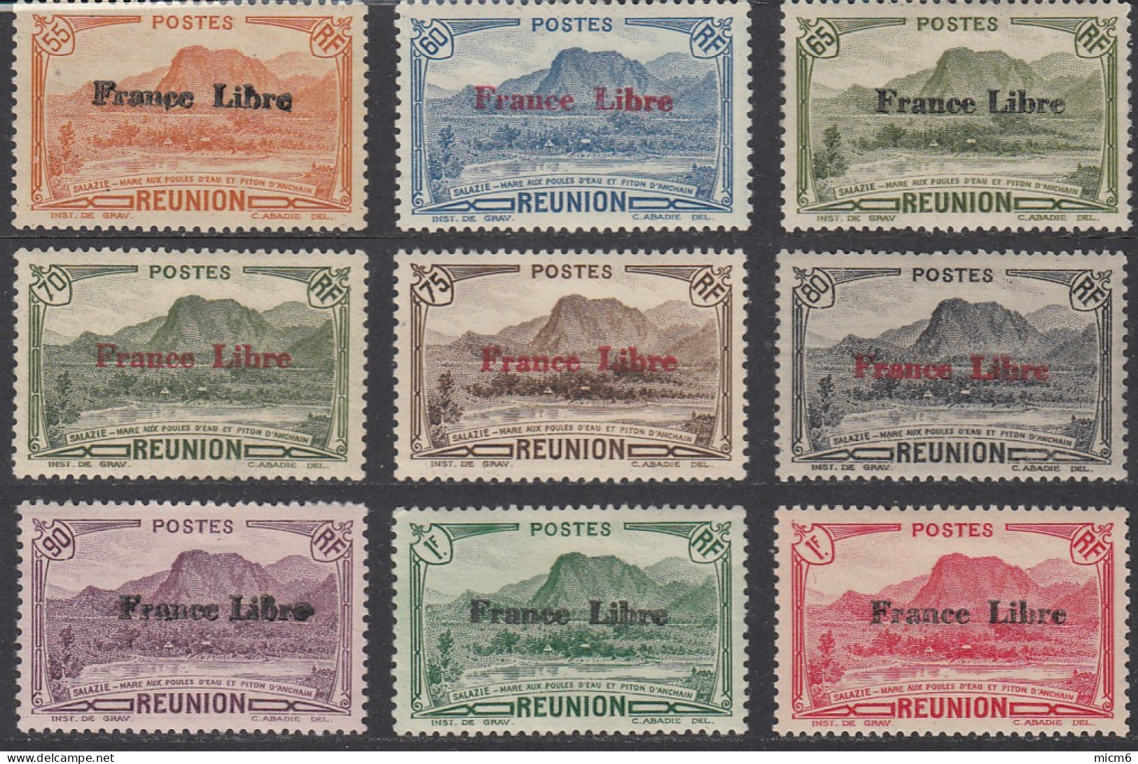 Réunion 1907-1947 - N° 187 à 232 (sauf 213 à 215) (YT) N° 194 à 239 (sauf 235 à 237) (AM) Neufs * Ou **. - Nuovi