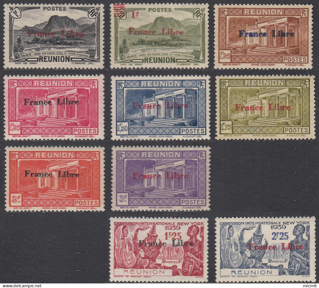 Réunion 1907-1947 - N° 187 à 232 (sauf 213 à 215) (YT) N° 194 à 239 (sauf 235 à 237) (AM) Neufs * Ou **. - Nuevos