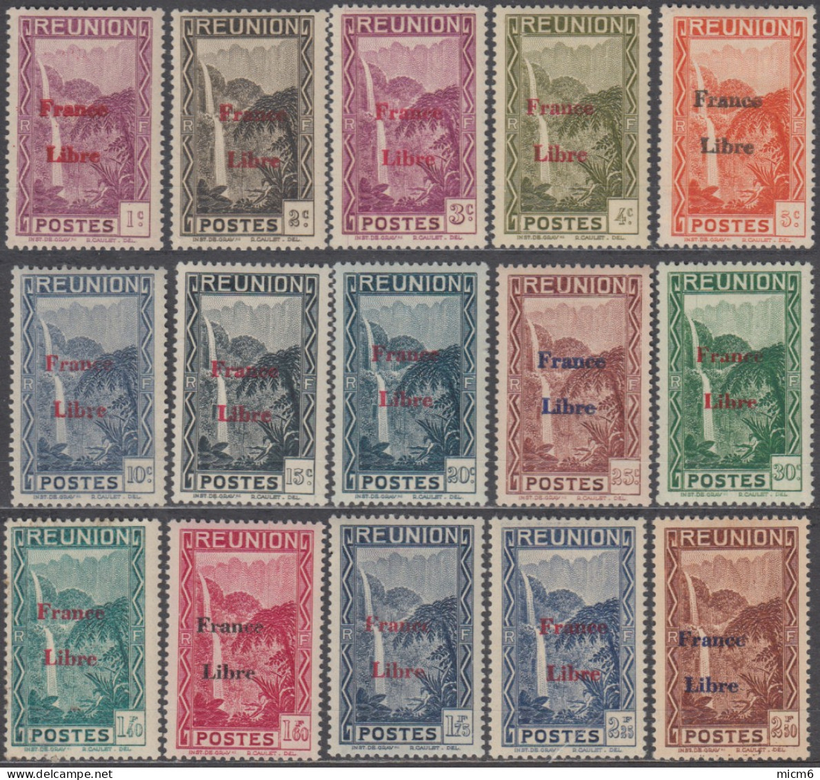 Réunion 1907-1947 - N° 187 à 232 (sauf 213 à 215) (YT) N° 194 à 239 (sauf 235 à 237) (AM) Neufs * Ou **. - Unused Stamps