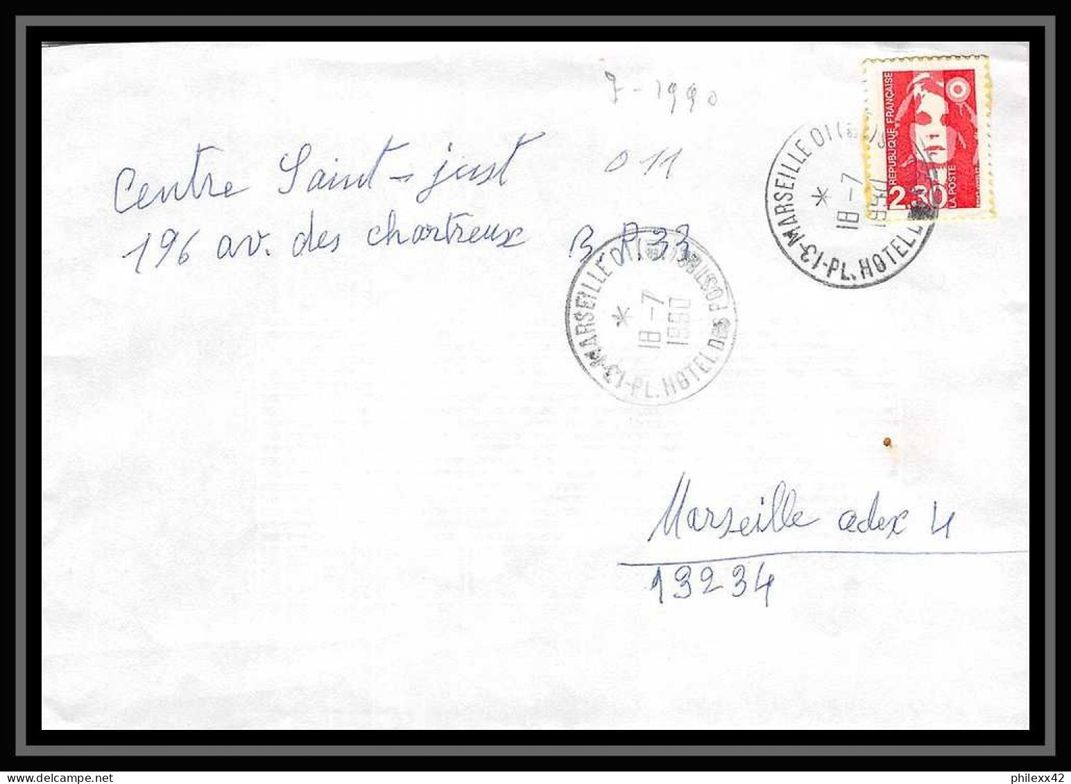 116379 lot de 15 Lettres cover Bouches du rhone flammes diverses Marseille Hotel des postes