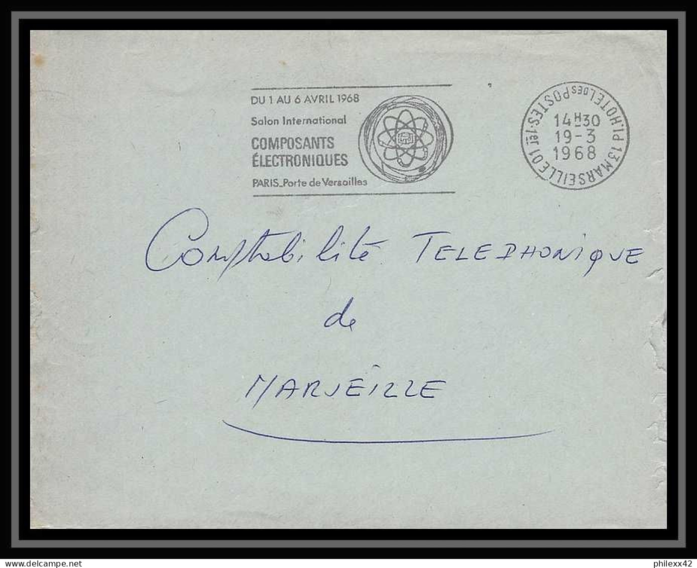 116379 lot de 15 Lettres cover Bouches du rhone flammes diverses Marseille Hotel des postes