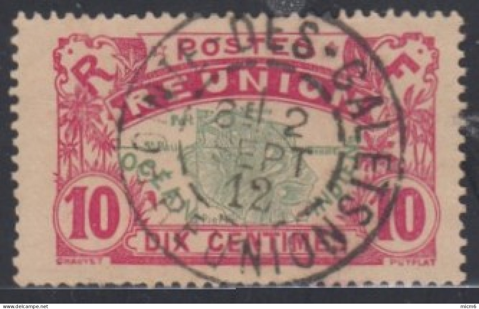 Réunion 1907-1930 - Pointe Des Galets Sur N° 60 (YT) N° 60 (AM). Oblitération De 1912. - Gebruikt