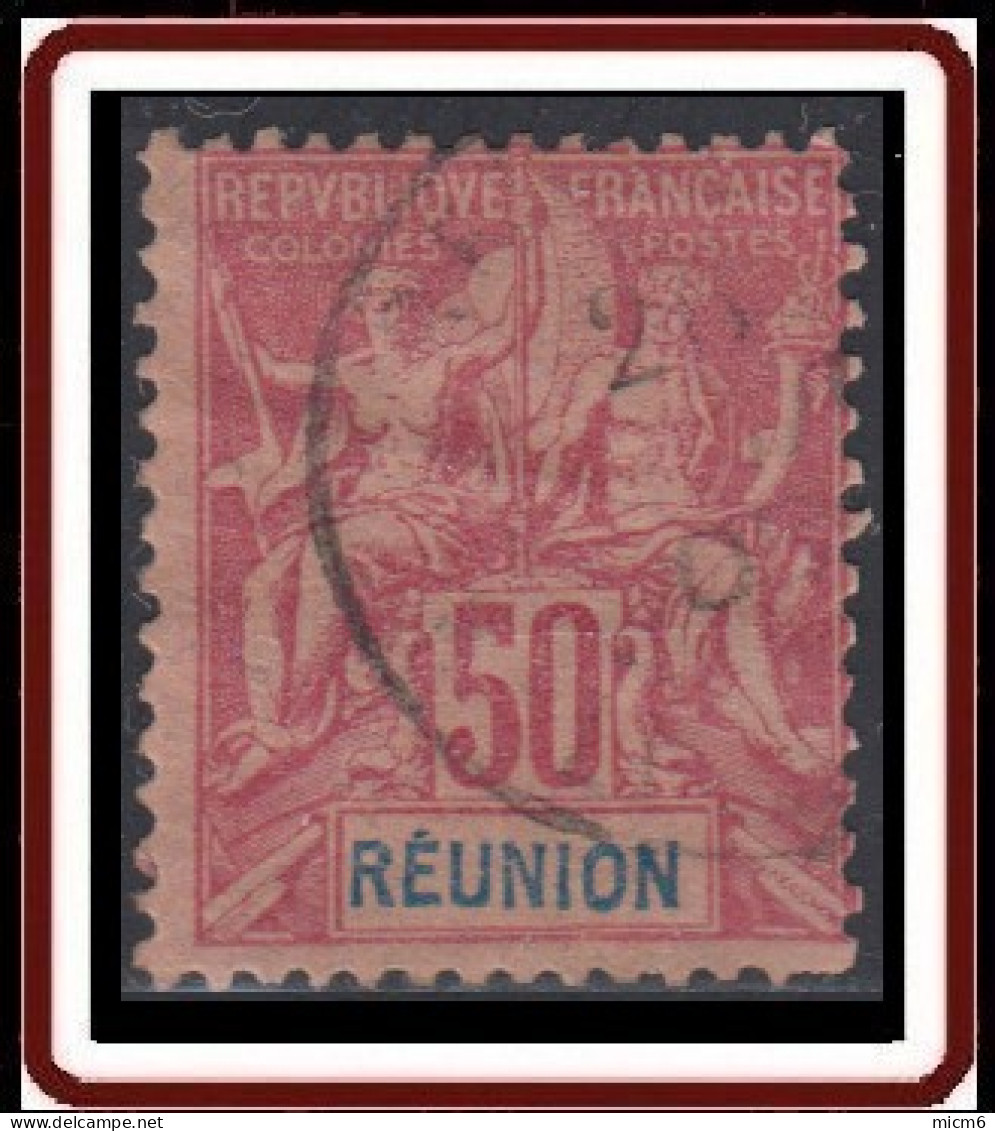 Réunion 1892-1901 - N° 42 (YT) N° 42 (AM) Oblitéré. - Gebraucht