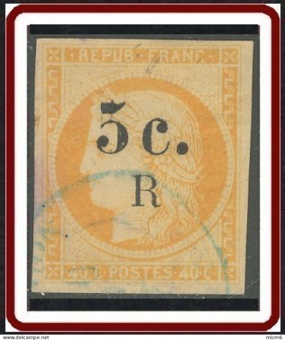 Réunion 1859-1891 - N° 06 (YT) N° 6 (AM) Oblitéré. Orange Pâle. - Used Stamps