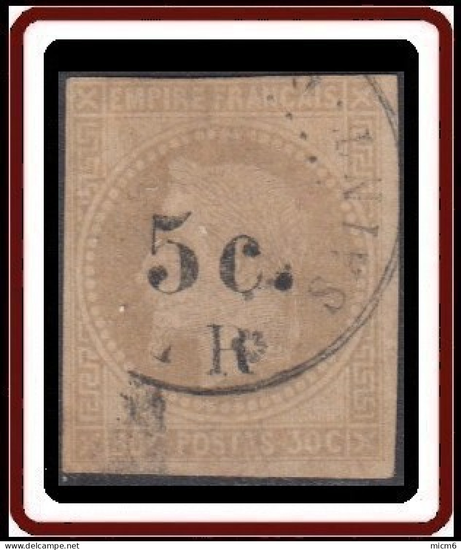 Réunion 1859-1891 - N° 05 (YT) N° 5 (AM) Oblitéré. Défectueux. - Usati