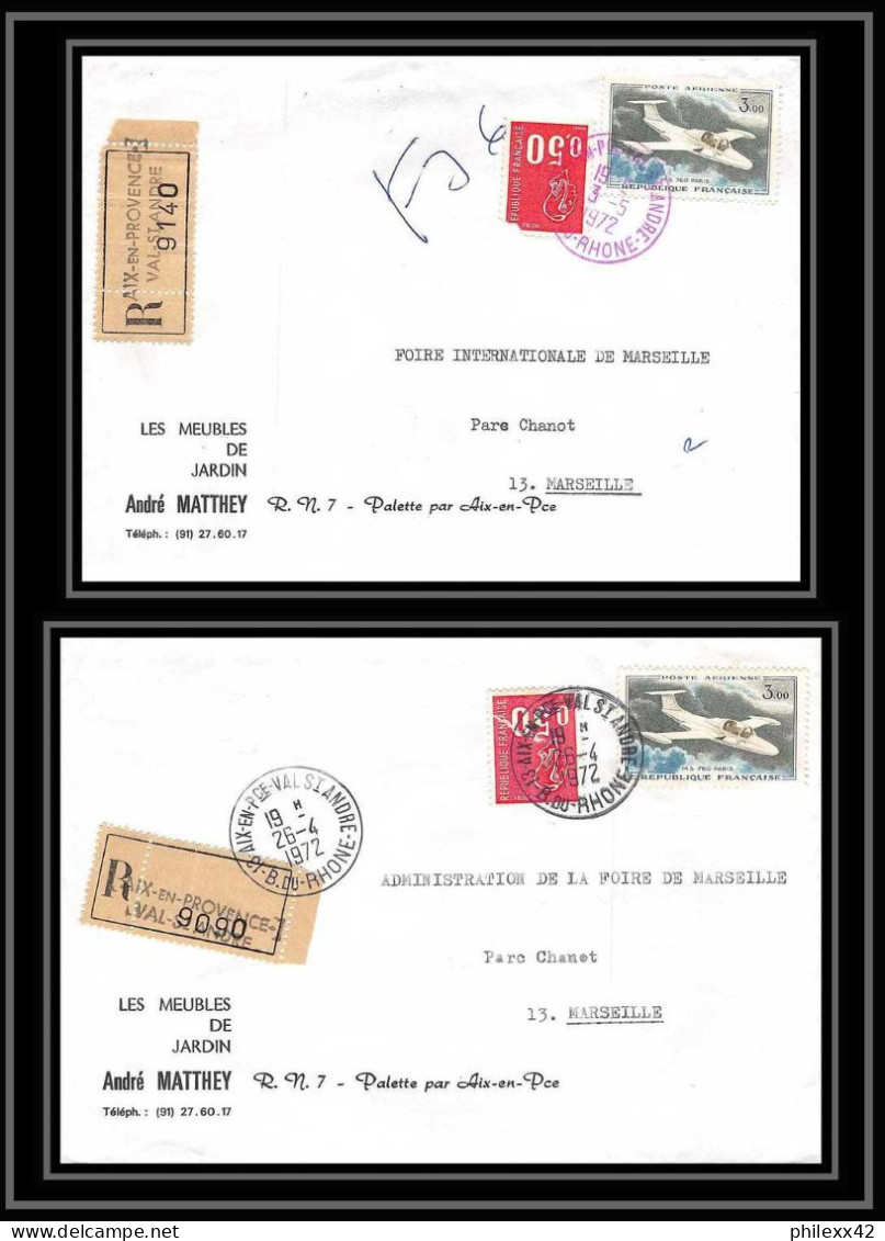 Lettre-110714 Bouches Du Rhone 2 Lettres Pa N°39 Morane Saulnier Recommandé Aix Poste Aerienne Val Saint André 1972 - 1960-.... Storia Postale