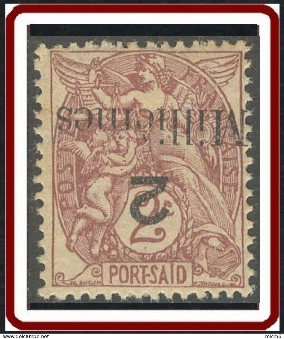 Port-Saïd - N° 62Ba (YT) N° 65Aa (AM) Neuf **. Erreur 2 M. Sur 2 C Surcharge Renversée. - Unused Stamps