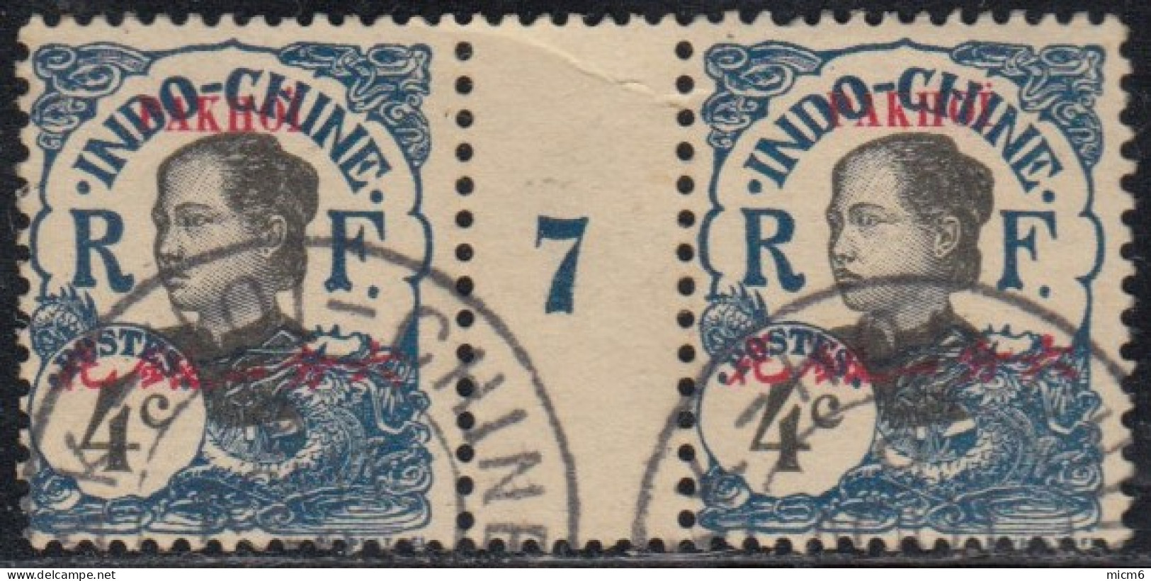 Pakhoï - Bureau Indochinois - N° 36 (YT) N° 36 (AM) Oblitéré. Millésime 7. - Used Stamps