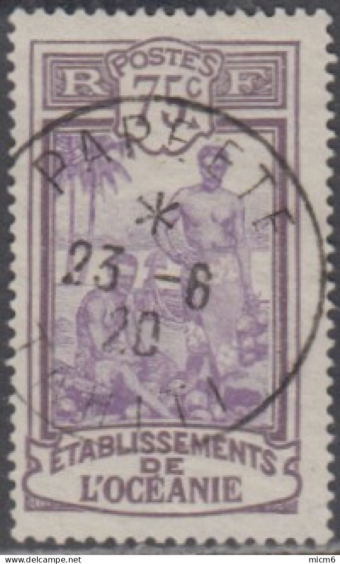 Océanie 1913-1930 - N° 34 (YT) N° 36 (AM) Oblitéré De Papeete. - Gebruikt