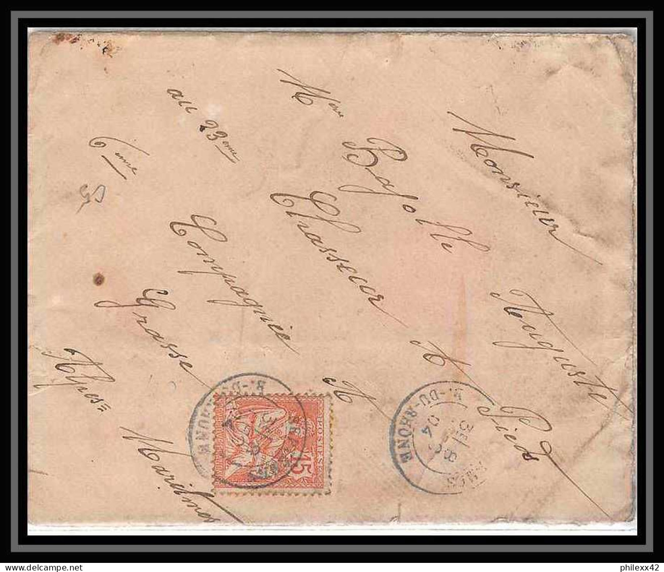 Lettre-113147 Bouches Du Rhone Militaire N°125 Mouchon Septèmes 23ème Chasseurs à Pieds 1904 - Cachets Militaires A Partir De 1900 (hors Guerres)