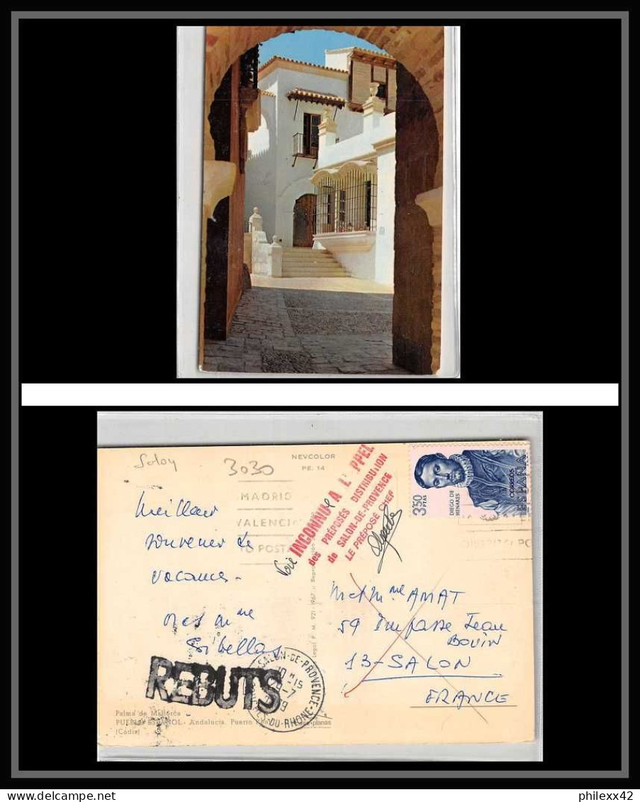 Lettre-113030 Bouches Du Rhone Rebuts Espagne Pour Salon De Provence Carte Postale Palma De Mallorca 1969 - Storia Postale