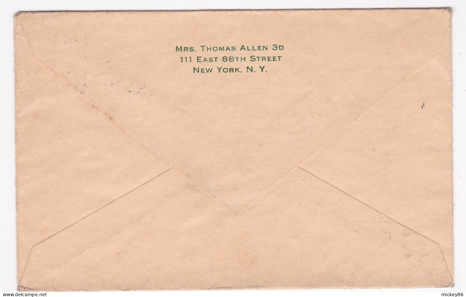 Etats-Unis-1931-lettre NEW YORK (N.Y) Pour HANCOCK POINT ( Maine) .timbre, Cachet Mécanique  14 SEP 1931-- Th ALLEN - Brieven En Documenten